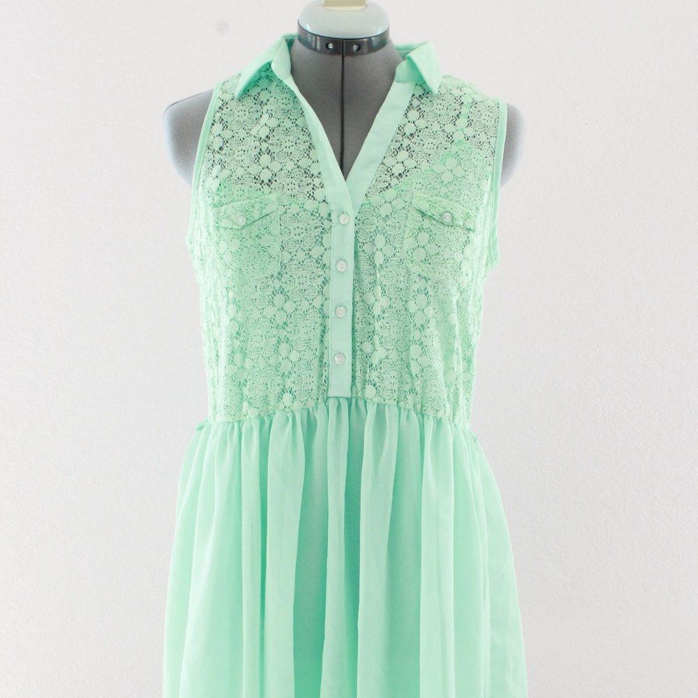 Sheer mint dress